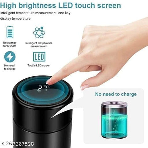 Stainless Steel Sports Water Bottle with LED Temperature Display, Double Wall Vacuum Insulated, 500 ML, Keeps Hot for 24 Hours Stainless Steel Sports Water Bottle with LED Temperature Display, Double Wall Vacuum Insulated, 500 ML, Keeps Hot for 24 Hours