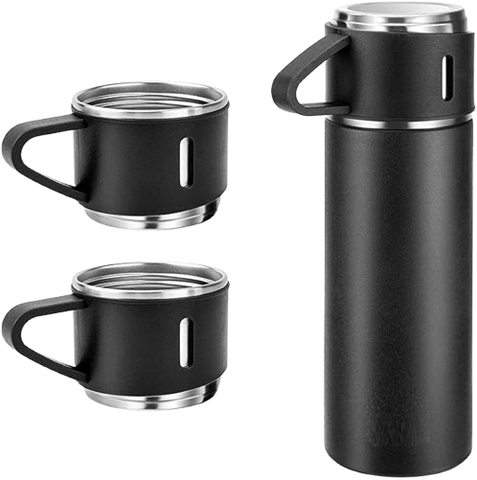 Velocious® Stainless Steel Thermo 500ml/16.9oz Vacuum Insulated Bottle with 3 Cup for Coffee Hot Drink and Cold Drink Water Flask Velocious® Stainless Steel Thermo 500ml/16.9oz Vacuum Insulated Bottle with 3 Cup for Coffee Hot Drink and Cold Drink Water Flask