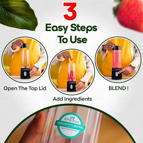Portable Blender for Smoothie and Juices, Milk Shakes, Crushing Ice, USB Rechargeable Portable Blender for Smoothie and Juices, Milk Shakes, Crushing Ice, USB Rechargeable
