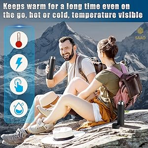 Stainless Steel Sports Water Bottle with LED Temperature Display, Double Wall Vacuum Insulated, 500 ML, Keeps Hot for 24 Hours Stainless Steel Sports Water Bottle with LED Temperature Display, Double Wall Vacuum Insulated, 500 ML, Keeps Hot for 24 Hours
