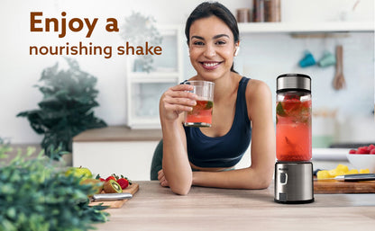 Portable USB Rechargeable Mini Juicer Blender,Electric Juicer Bottle For Smoothies and Juices, Mixer Juicer that Crushes Ice,